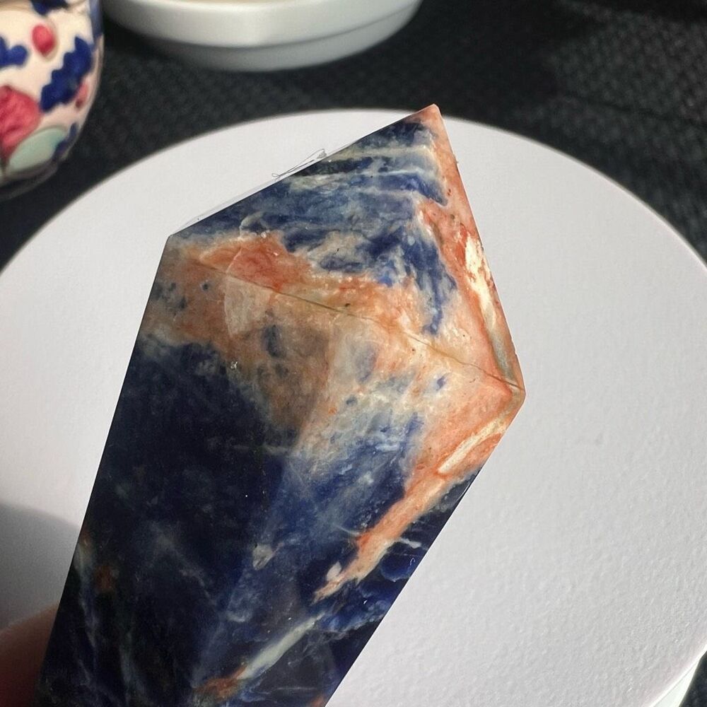 Sodalite Crystal Wand with Rose‎ Gold Stand - Picture 5 of 10